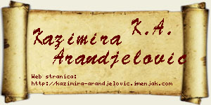 Kazimira Aranđelović vizit kartica